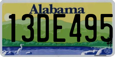 AL license plate 13DE495