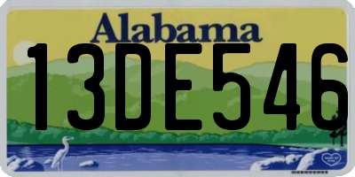 AL license plate 13DE546
