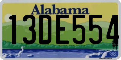 AL license plate 13DE554
