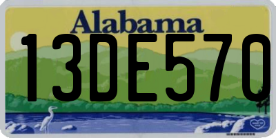 AL license plate 13DE570