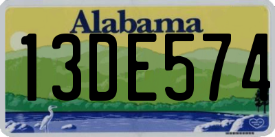 AL license plate 13DE574