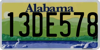 AL license plate 13DE578