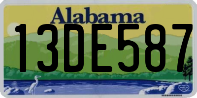 AL license plate 13DE587