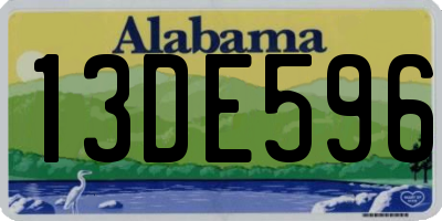 AL license plate 13DE596