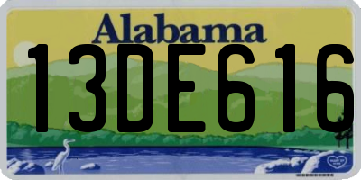 AL license plate 13DE616