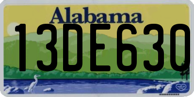 AL license plate 13DE630