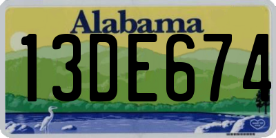 AL license plate 13DE674