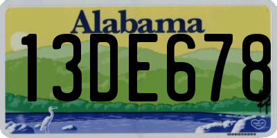 AL license plate 13DE678