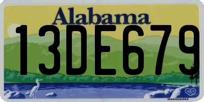 AL license plate 13DE679