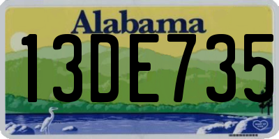 AL license plate 13DE735