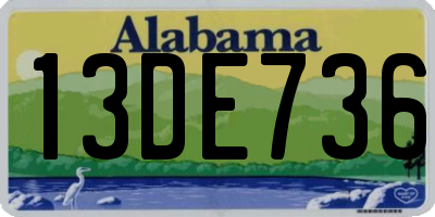 AL license plate 13DE736