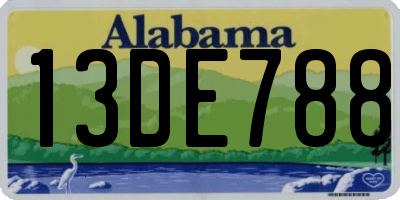 AL license plate 13DE788