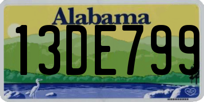 AL license plate 13DE799