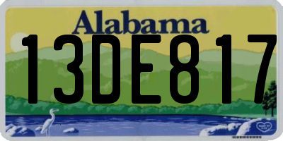 AL license plate 13DE817