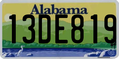 AL license plate 13DE819