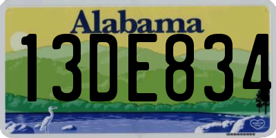 AL license plate 13DE834