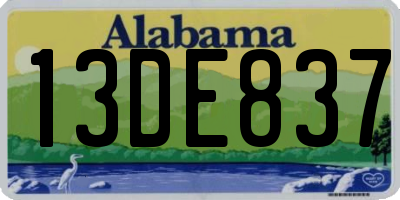 AL license plate 13DE837