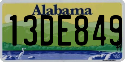 AL license plate 13DE849
