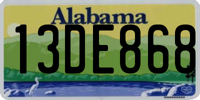 AL license plate 13DE868