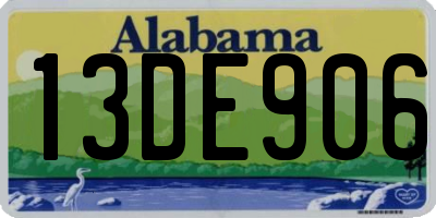 AL license plate 13DE906