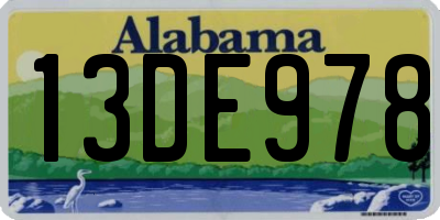 AL license plate 13DE978