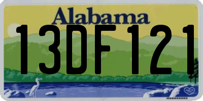 AL license plate 13DF121