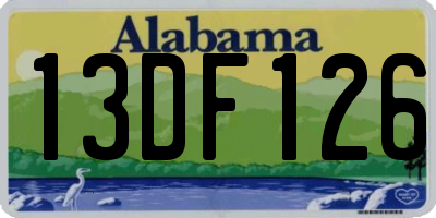 AL license plate 13DF126