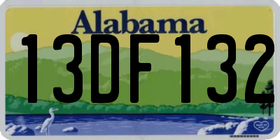 AL license plate 13DF132