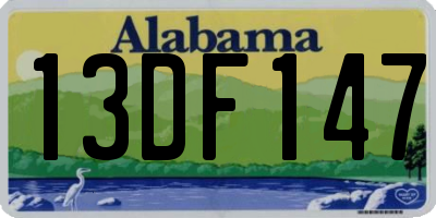 AL license plate 13DF147