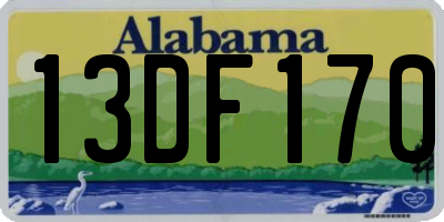 AL license plate 13DF170