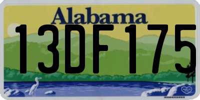 AL license plate 13DF175