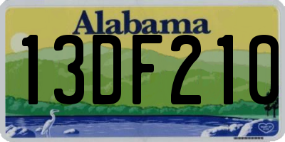 AL license plate 13DF210