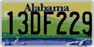 AL license plate 13DF229