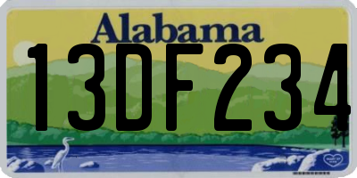 AL license plate 13DF234