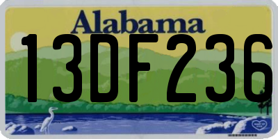 AL license plate 13DF236