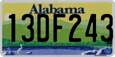 AL license plate 13DF243