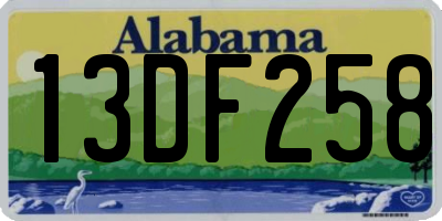 AL license plate 13DF258