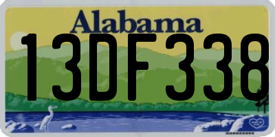 AL license plate 13DF338