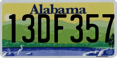 AL license plate 13DF357