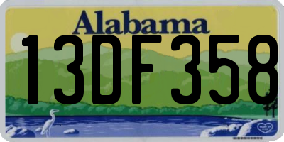 AL license plate 13DF358