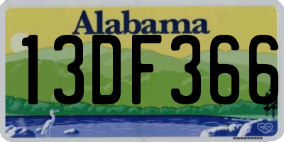 AL license plate 13DF366