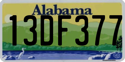 AL license plate 13DF377