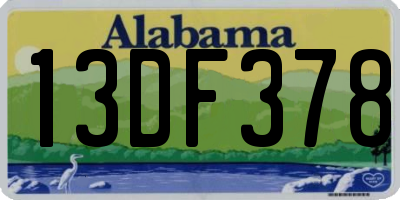 AL license plate 13DF378
