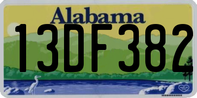 AL license plate 13DF382