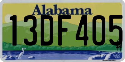 AL license plate 13DF405
