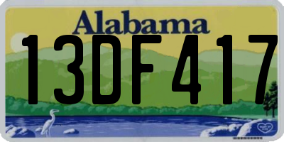 AL license plate 13DF417