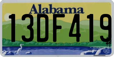 AL license plate 13DF419
