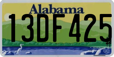 AL license plate 13DF425