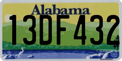 AL license plate 13DF432