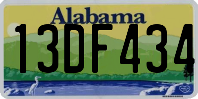 AL license plate 13DF434